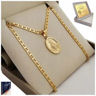 Złoty Łańcuszek Gucci + Cudowny Medalik 925 Grawer Gratis Prezent Dla Niej - Biżuteria dla dzieci - miniaturka - grafika 1