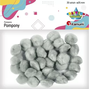 Pompony akrylowe 25mm szare 30szt - Titanum - Zabawki kreatywne - miniaturka - grafika 1