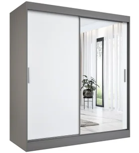 Szafa przesuwna antracyt + biały 180 cm K2-Z86 - Szafy - miniaturka - grafika 1