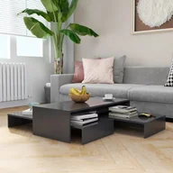 Ławy i stoliki kawowe - vidaXL Zestaw stolików kawowych wsuwanych, szary, 100x100x26,5 cm vidaXL - miniaturka - grafika 1