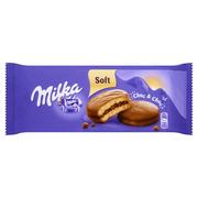 Kraft Ciastka biszkoptowe Milka Choc&Choc przekładane nadzieniem kakaowym i kawałkami czekolady 150 g