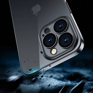 Joyroom 14Q Case etui do iPhone 14 Pro obudowa pokrowiec z metaliczną ramką czarny (JR-14Q2-black) - Etui i futerały do telefonów - miniaturka - grafika 2