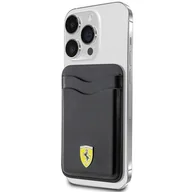Etui i futerały do telefonów - Etui Ferrari Wallet Card Slot FEWCMRSIK - czarne MagSafe Leather 2023 Collection - miniaturka - grafika 1