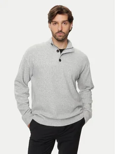 Calvin Klein Sweter K10K113751 Szary Regular Fit - Swetry męskie - miniaturka - grafika 1