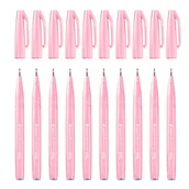 Długopisy - Pentel Pędzel do pisania SES15C-12 długopis z końcówką z włókna 10 bladoróżowych - miniaturka - grafika 1