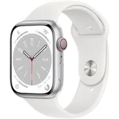 Smartwatch - Apple Watch 8 GPS+Cellular 45mm Aluminium Biały - miniaturka - grafika 1