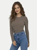 Swetry damskie - ONLY Sweter Louisa 15344579 Brązowy Slim Fit - miniaturka - grafika 1