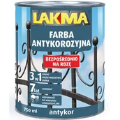 Farby do metalu - Farba antykorozyjna Antykor Lakma czarny 0,75l - miniaturka - grafika 1