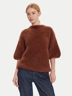 Swetry damskie - Dixie Sweter M277Y101A Brązowy Relaxed Fit - miniaturka - grafika 1