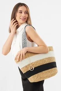 Koszyk Nobo w paski - Torebki damskie - miniaturka - grafika 1