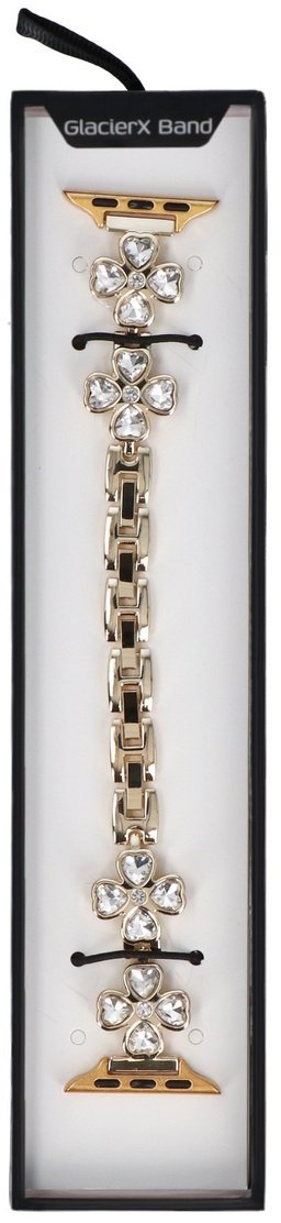 GlacierX bransoleta do smartwatcha Zirconia Cross Chain Bracelet Gold do Apple Watch 38/40/41mm złoty