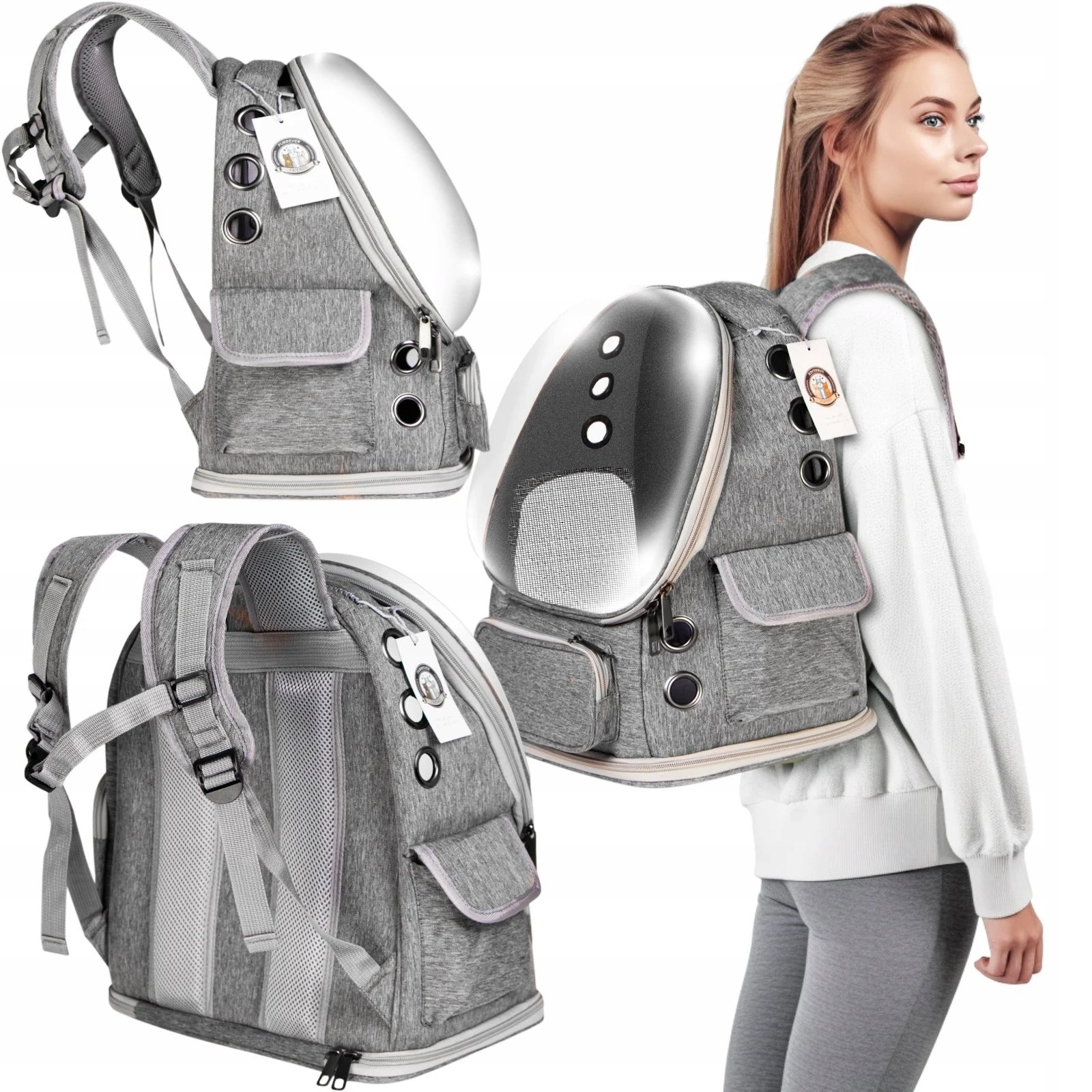 Mocny Wentylowany Przezroczysty Plecak Transporter Dla Zwierzat Do 8KG