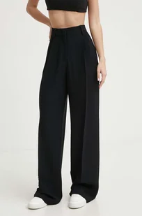 Iceberg spodnie damskie kolor czarny proste high waist - Spodnie damskie - miniaturka - grafika 1