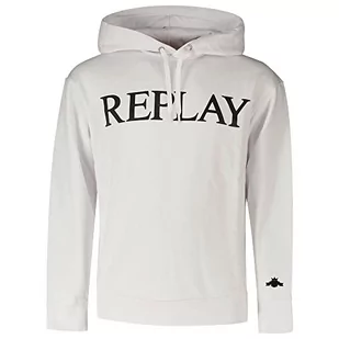 Replay Męska bluza z kapturem, Optical White 001, S - Bluzy męskie - miniaturka - grafika 1