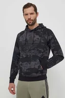 Bluzy męskie - adidas Originals bluza męska kolor czarny z kapturem wzorzysta IS2898 - miniaturka - grafika 1
