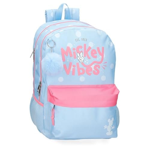 Joumma Disney Mickey Vibes Plecak szkolny na laptopa 15,6 cala Niebieski 31x44x15 cm Poliester 30,98 l, Niebieski, Talla única, plecak szkolny