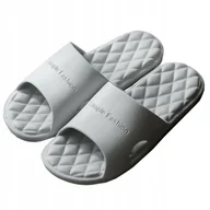 Kapcie damskie - KLAPKI MĘSKIE PIANKOWE BASENOWE LEKKIE OBUWIE NA BASEN PLAŻĘ KAPCIE 42/43 KOLOR SZARY - miniaturka - grafika 1