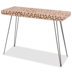 vidaXL Stolik typu konsola z prawdziwego drewna; 100,5 x 36,8 75 cm - Konsole i sekretarzyki - miniaturka - grafika 7