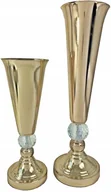 Wazony i flakony - Zestaw x2 wazonów gold glamour wazony wazon flakon - miniaturka - grafika 1