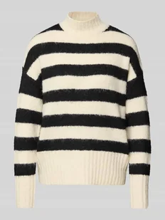 Sweter z dzianiny z prążkowanymi wykończeniami model ‘ILENE’ - Swetry damskie - miniaturka - grafika 1