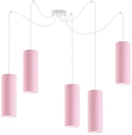Lampy sufitowe - Lampa wisząca pająk z różowymi kloszami VIZELA T5 - miniaturka - grafika 1