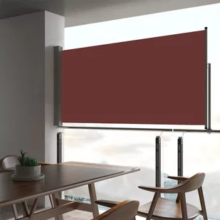 vidaXL Wysuwana markiza boczna na taras, 80 x 300 cm, brązowa vidaXL - Pawilony ogrodowe - miniaturka - grafika 1