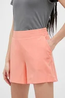 Spodenki damskie - Helly Hansen szorty outdoorowe Thalia 2.0 kolor pomarańczowy gładkie high waist - miniaturka - grafika 1