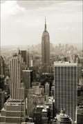 Plakaty - Galeria Plakatu, Plakat, Nowy Jork. Manhattan panorama w sepii, 20x30 cm - miniaturka - grafika 1