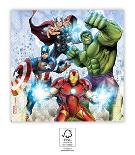 Serwetki papierowe Avengers, rozm. 33 x 33 cm, 20 szt. - Balony i akcesoria - miniaturka - grafika 1