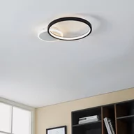 Lampy sufitowe - Lampa sufitowa LED Gafares pilot okrągły czarna - miniaturka - grafika 1