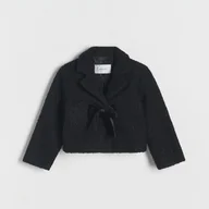 Kurtki i płaszcze dla dziewczynek - Reserved - Żakiet ze sztucznego baranka - Czarny - miniaturka - grafika 1