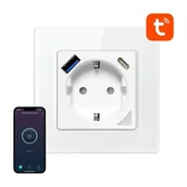 Listwy zasilające - Inteligentne gniazdo ścienne WiFi Avatto N-WOT10-USB-W USB i USB-C TUYA (białe) - miniaturka - grafika 1