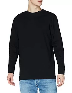 Urban Classics Męski T-shirt z bawełny wysoki T-shirt L/S, oversized bluza z długim rękawem dla mężczyzn w 3 kolorach, rozmiary M - 6XL, czarny, XXL - Koszulki męskie - miniaturka - grafika 1