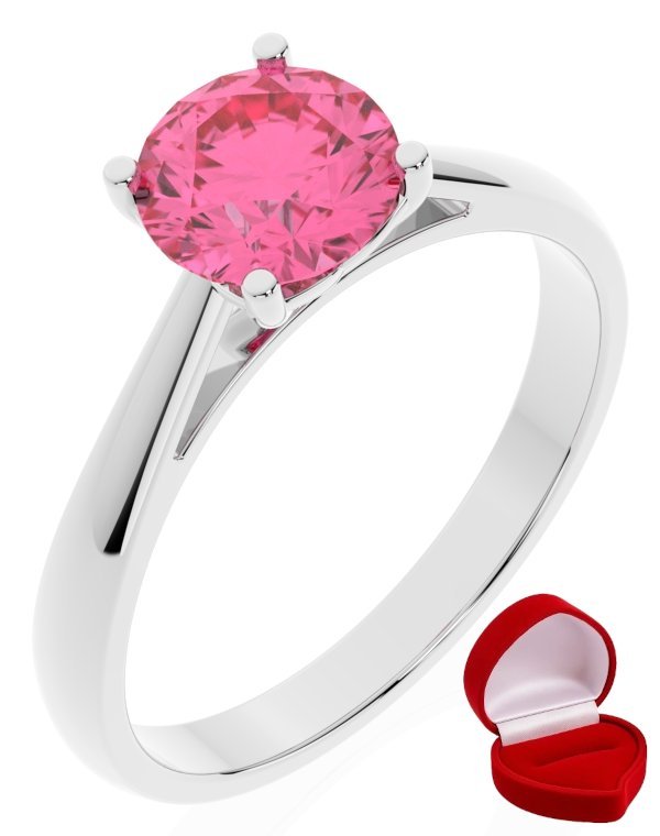 ZŁOTY PIERŚCIONEK ZARĘCZYNOWY 585 14k SZAFIR 1 ct BIAŁE ZŁOTO R16