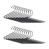 Skarpetki dla dzieci - Relaxdays Wieszak na spodnie, zestaw 20 sztuk, kształt S, antypoślizgowe wieszaki na ubrania, do zawieszenia spodni, oszczędność miejsca, metal, srebrny/czarny - miniaturka - grafika 1