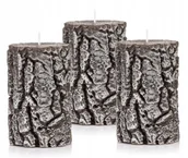 Świece - Świeczki ozdobne PIEŃKI 12 cm zestaw świec 3 brąz - miniaturka - grafika 1