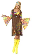 Stroje karnawałowe - SMIFFYS Damen 60er Groovy Lady Kostüm, Kleid, Weste und Stirnband, Hippie, Größe: S, 35531 - miniaturka - grafika 1