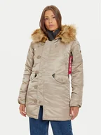 Kurtki damskie - Alpha Industries Parka 113007 Brązowy Regular Fit - miniaturka - grafika 1