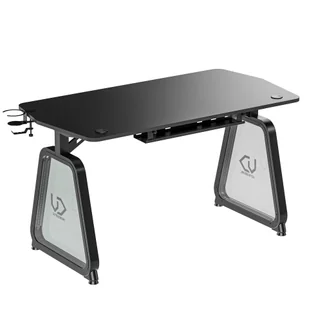 ULTRADESK Biurko dla gracza BOOSTER, 136x70,5 cm, 75 cm, podświetlenie RGB, uchwyt na słuchawki i napój - Biurka - miniaturka - grafika 6
