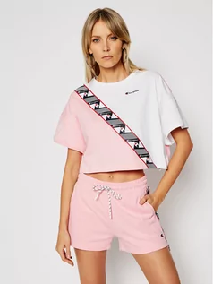 Koszulki i topy damskie - Champion T-Shirt Croptop 112767 Różowy Custom Fit - grafika 1