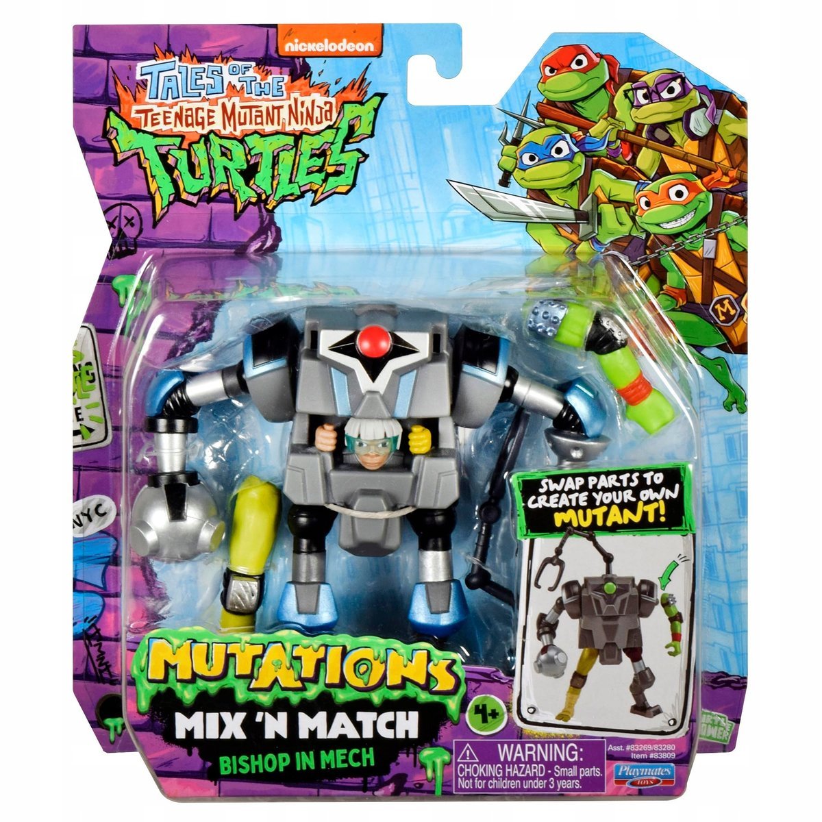 Teenage Mutant Ninja Turtles: Mutacje Mix and Match 4,5-calowa figurka bisk