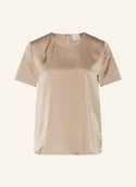 Bluzki damskie - Calvin Klein Top Satynowy beige - miniaturka - grafika 1