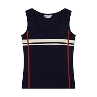 ROLAND GARROS Damska koszulka na ramiączkach w paski ciemnoniebieska kolor tanktop minimalistyczne paski odzież sportowa lub miejska górna część rozmiar XL-RTSW0120-MAR-XL, granatowa, XL - Koszulki i topy damskie - miniaturka - grafika 1