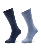 Skarpetki męskie - Tommy Hilfiger Zestaw 2 par wysokich skarpet męskich 371111134 Niebieski - miniaturka - grafika 1
