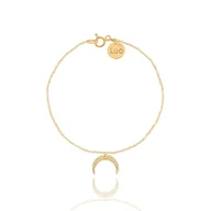 Bransoletki - Bransoletka srebrna pozłacana z młotkowanym księżycem - miniaturka - grafika 1