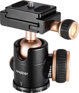 Selfie stick - Andoer Q30 CNC panoramiczna głowica kulowa statywu materiał stop aluminium maks. obciążenie 5 kg obrót o 360 stopni ze śrubą 1/4 cala otwór na śrubę 3/8 cala płytka szybkiego zwalniania do statywu biurkowego do smartfona - miniaturka - grafika 1