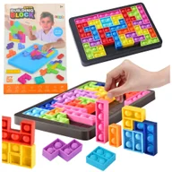 Puzzle - Gra Tetris Pop-It Układanka Puzzle 3w1 Sensoryczna Kolorowa 27el - miniaturka - grafika 1