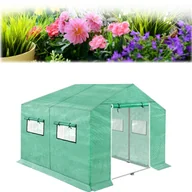 Szklarnie ogrodowe - VA-Cerulean szklarnia z folii aluminiowej do użytku zewnętrznego 3 x 2x 2 m zestaw szklarniowy z drzwiami tunelowymi i oknami do uprawy roślin ogrodowych, zielony - miniaturka - grafika 1