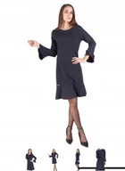 Sukienki - SUKIENKA GRANATOWA PLUS SIZE XXXL POGRZEB ZALOBA OKAZJÃ„â€ž - miniaturka - grafika 1