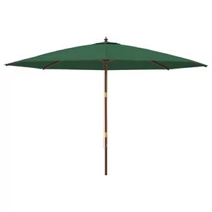Parasol ogrodowy na drewnianym słupku, zielony, 400x273 cm Lumarko - Parasole ogrodowe - miniaturka - grafika 4